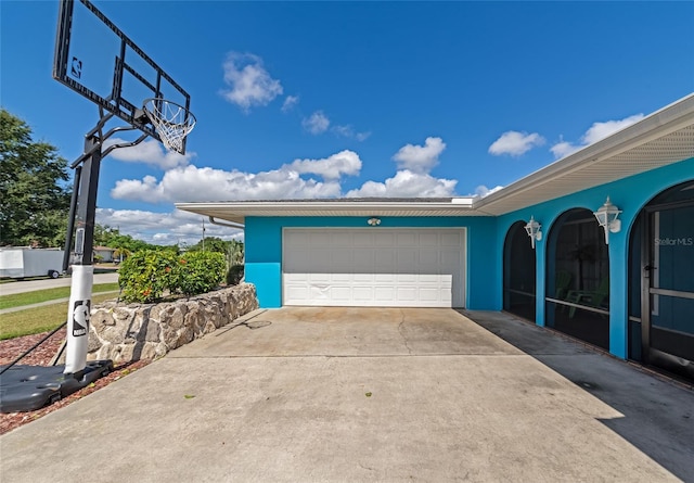 view of garage