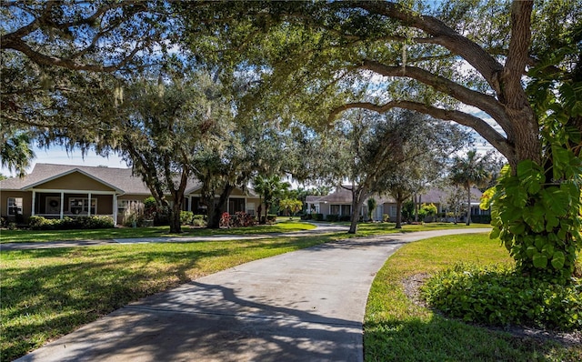 view of home's community featuring a lawn