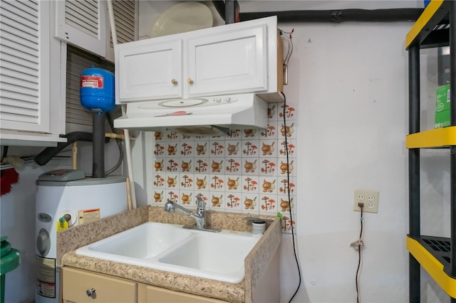 kitchen with sink and water heater