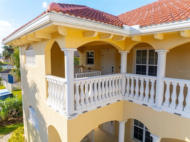 exterior space with a balcony