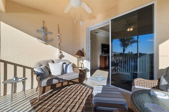 view of patio / terrace with ceiling fan