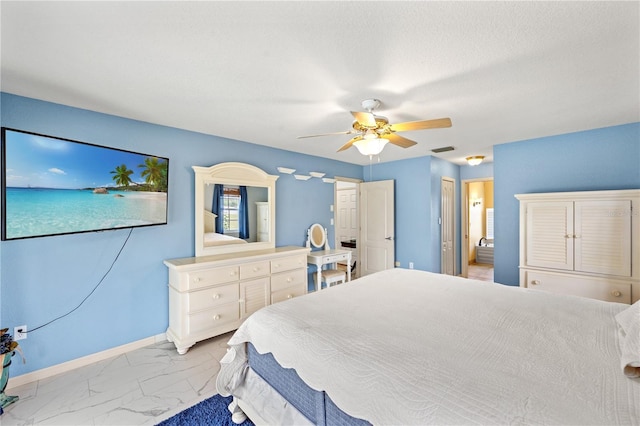 bedroom featuring ceiling fan