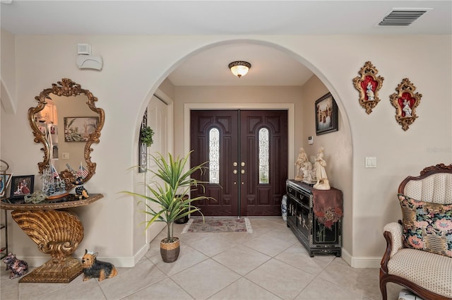 view of tiled foyer