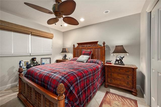 bedroom with ceiling fan