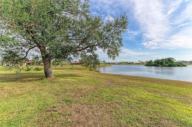 view of yard featuring a water view