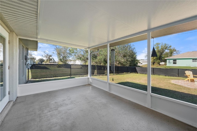 view of unfurnished sunroom