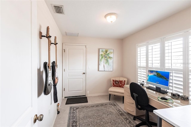 view of tiled office space