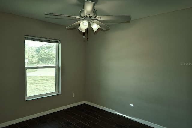 spare room featuring ceiling fan