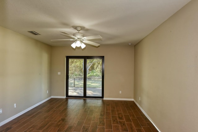 spare room with ceiling fan