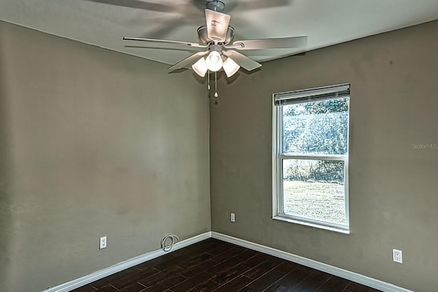 unfurnished room with ceiling fan