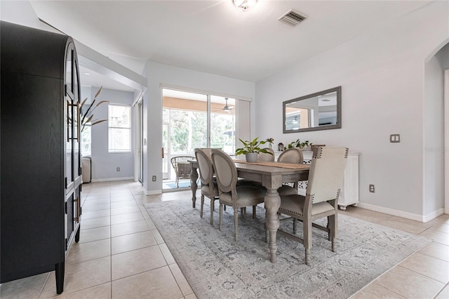 view of tiled dining room