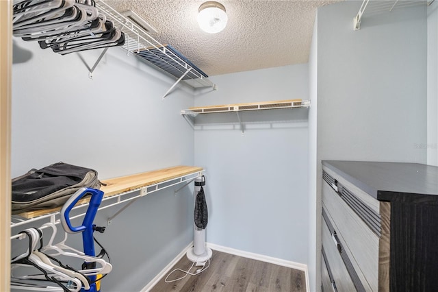 walk in closet featuring hardwood / wood-style floors