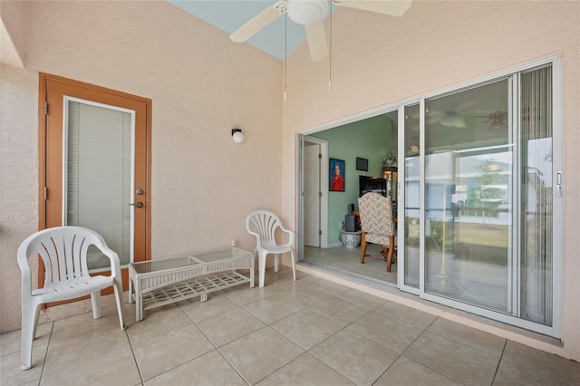 view of patio with ceiling fan