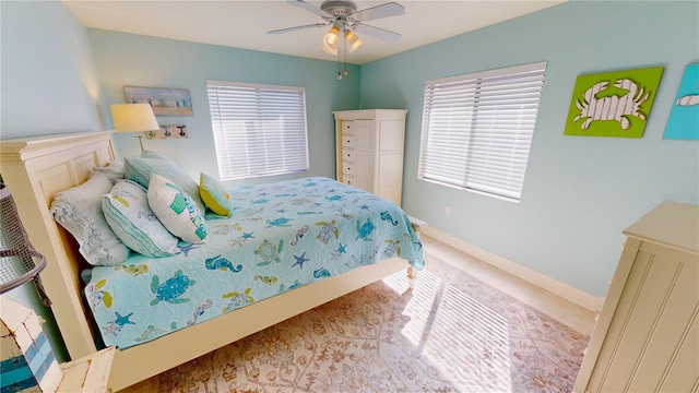 bedroom with ceiling fan