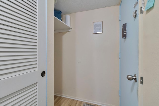 walk in closet featuring light hardwood / wood-style flooring