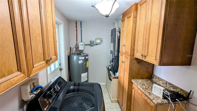 utility room with washer / clothes dryer and electric water heater