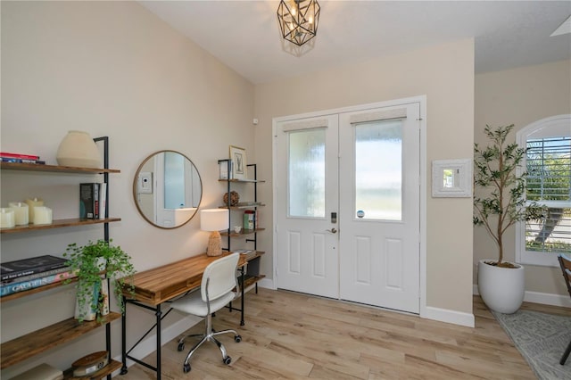 entryway featuring light wood-type flooring