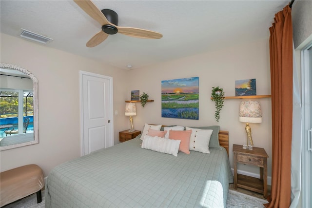 bedroom with ceiling fan