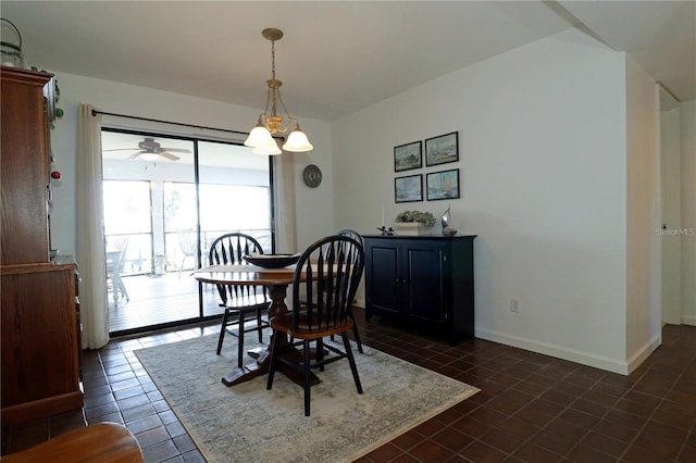 view of tiled dining space