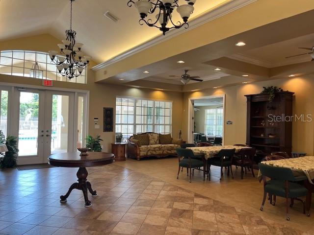 building lobby with visible vents