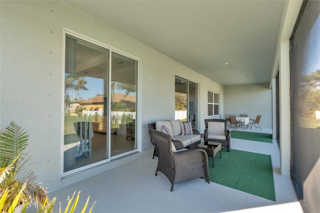 view of patio featuring an outdoor hangout area