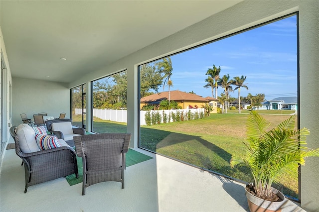 view of sunroom