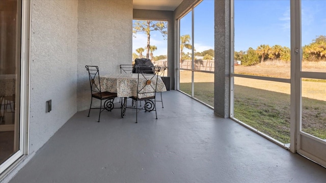 view of unfurnished sunroom