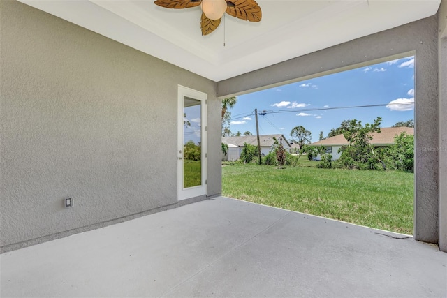 view of patio / terrace with ceiling fan