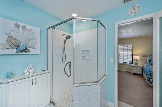 bathroom featuring walk in shower