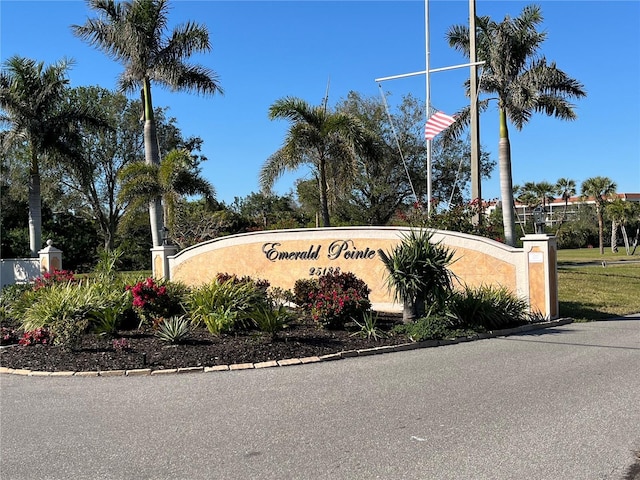 view of community sign