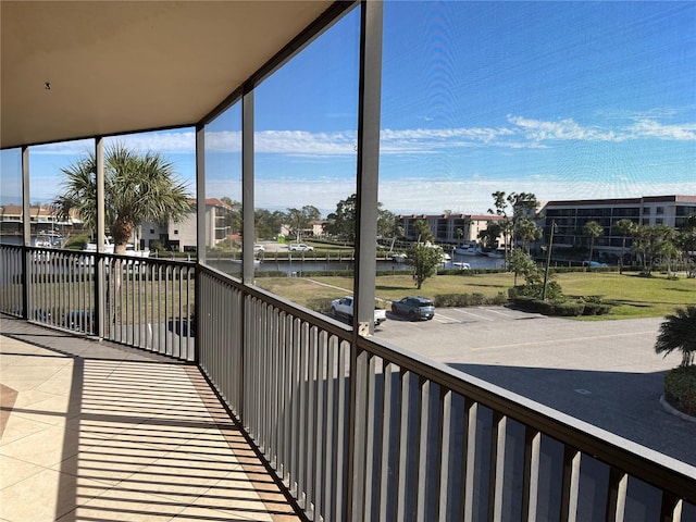 balcony with a water view