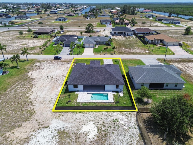 drone / aerial view featuring a residential view