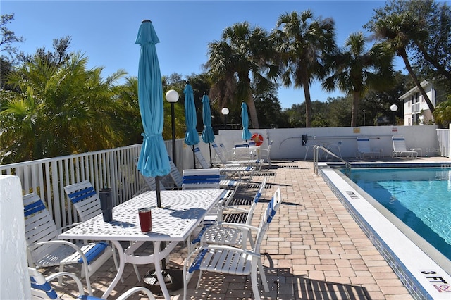 view of pool with a patio