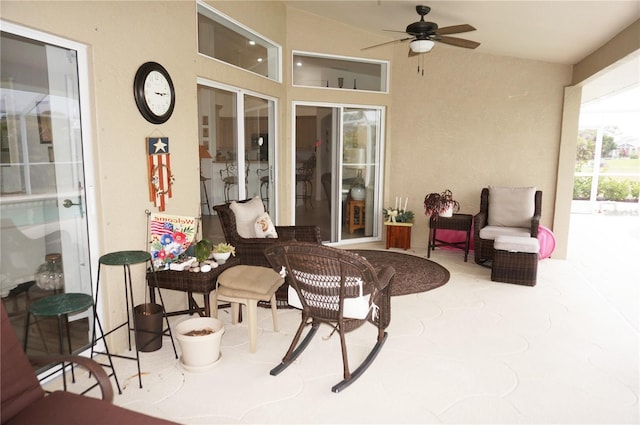 view of patio with ceiling fan