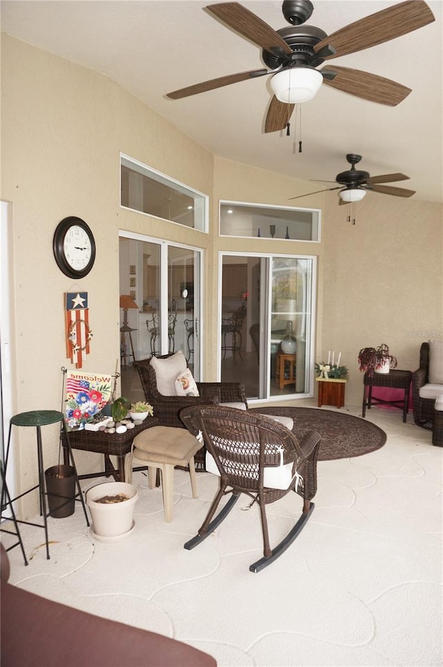 view of patio / terrace with ceiling fan