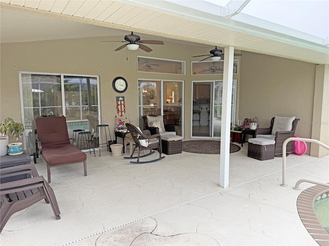 view of patio with ceiling fan