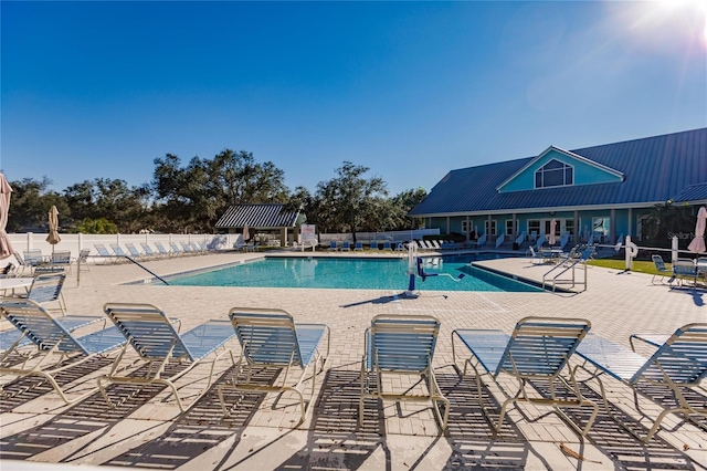 view of pool with a patio area