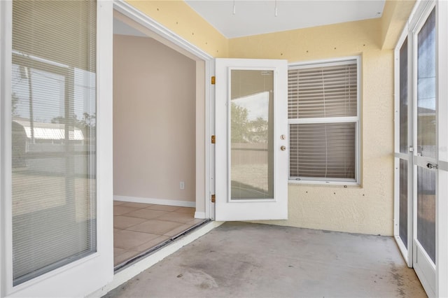 view of unfurnished sunroom