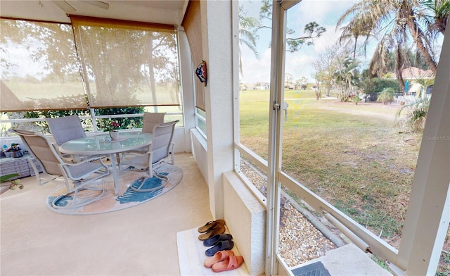 view of sunroom