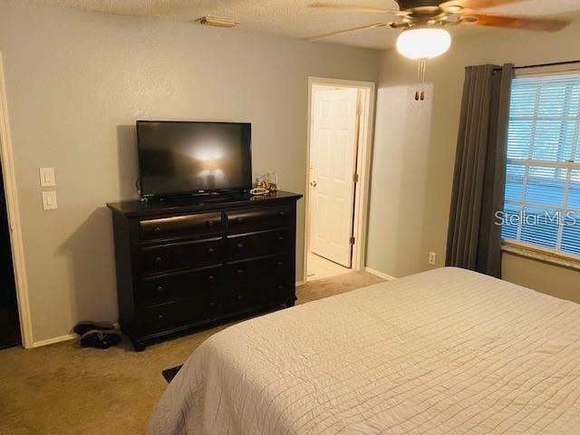 18085 Wintergarden Ave, Port Charlotte, FL 33948 - carpeted bedroom with baseboards and a ceiling fan