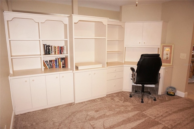 view of carpeted office space