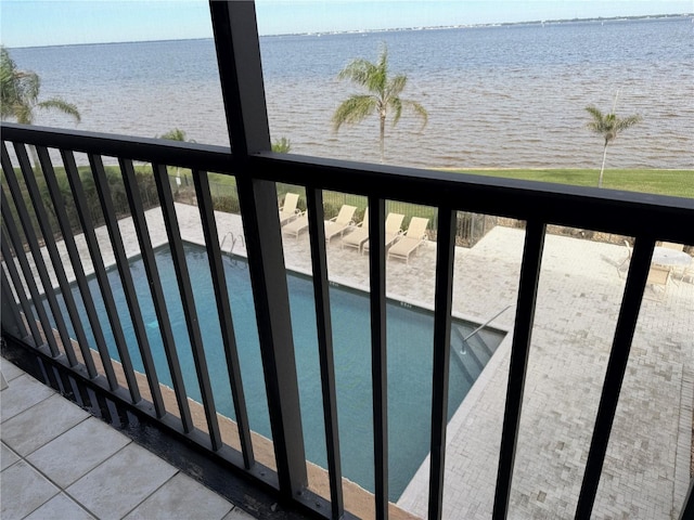 balcony with a water view