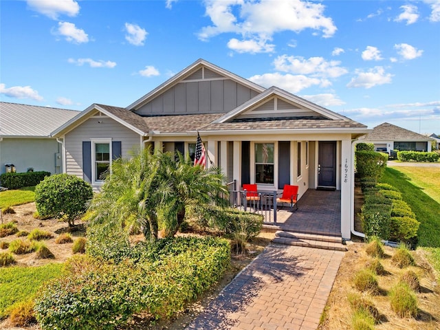 view of front of home featuring covered porch