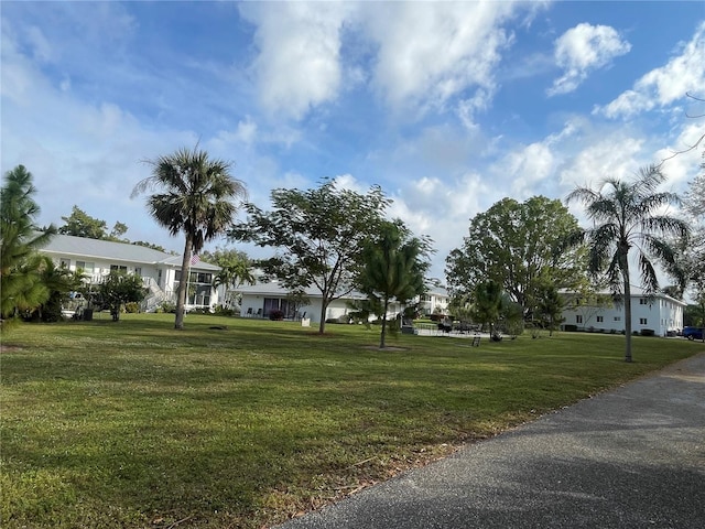 surrounding community with a yard and a residential view