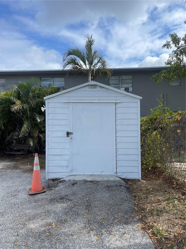 view of shed