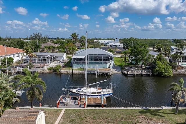520 Boardman Dr, Punta Gorda, FL 33950 - dock area featuring a residential view, boat lift, and a water view