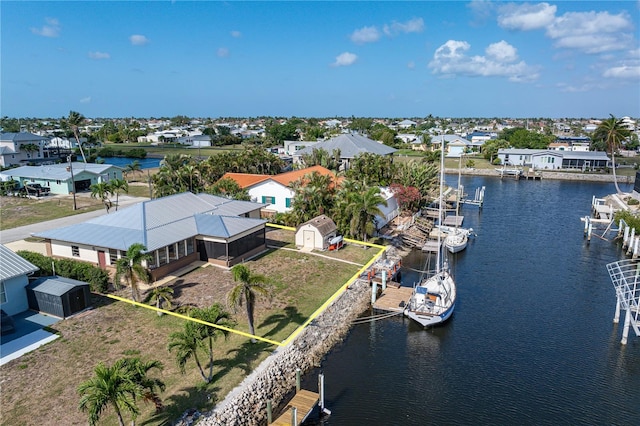 520 Boardman Dr, Punta Gorda, FL 33950 - drone / aerial view with a water view and a residential view