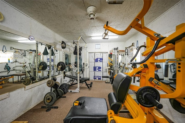 gym with a workshop area