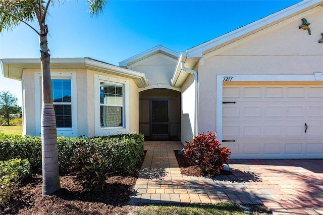 entrance to property with a garage