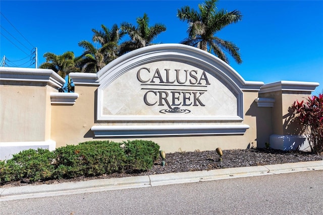 view of community sign